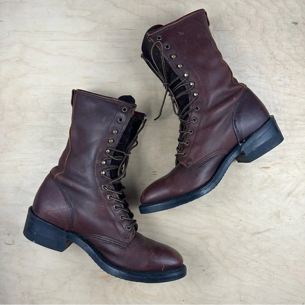 Double H Dark Brown Leather Boots